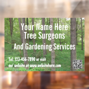 Tree Surgeons / Garden Services Customizable Window Cling