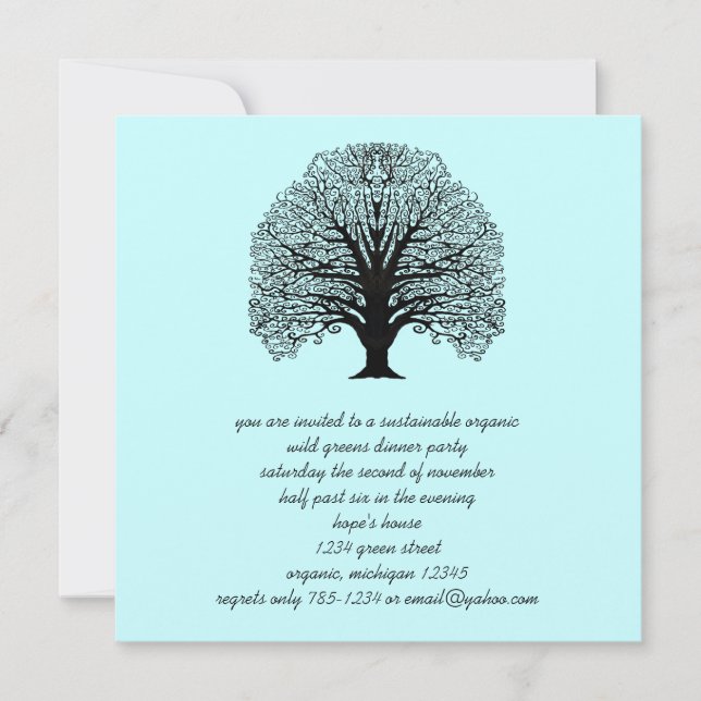 Tree Swirl Dinner Invitaions Invitation (Front)