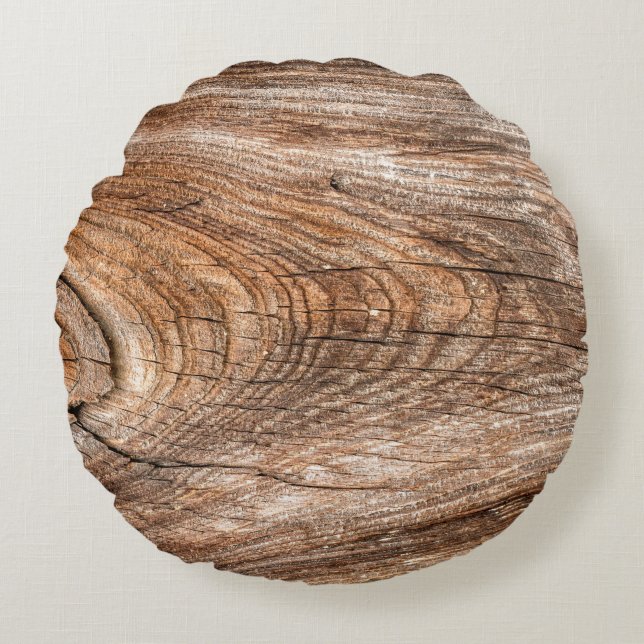 Tree texture rough solid wood round pillow (Front)