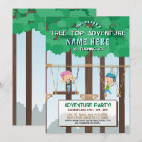 Tree Top Birthday Adventure Park Outdoor Invite