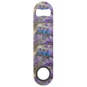 Tree Top Chatter: Blue Budgies In Jacaranda Tree, Bar Key