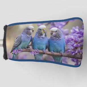 Tree Top Chatter: Blue Budgies In Jacaranda Tree, Golf Head Cover