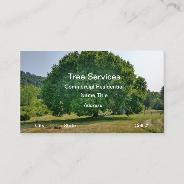 Tree Trimming Arborist Services Business Card (Front)