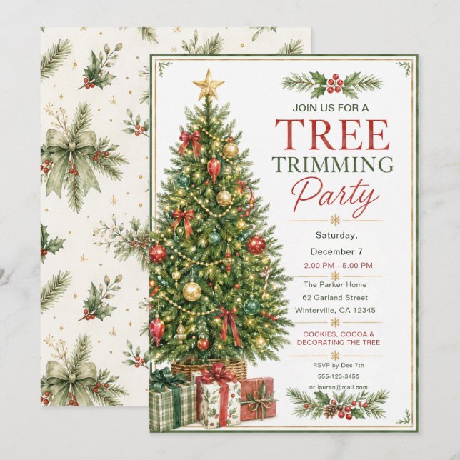 Tree Trimming Party Invitation (Front/Back)