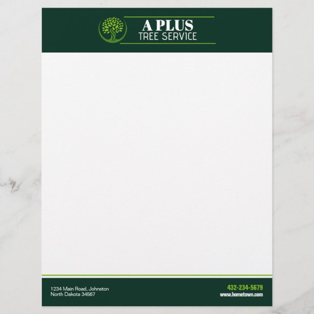 Tree Trimming Service Letterhead (Front)