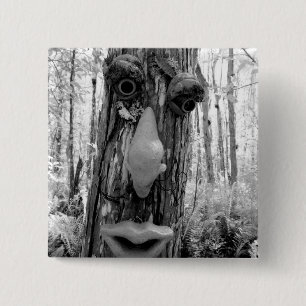 Tree troll on a Big Cypress tree. 2 Inch Square Button