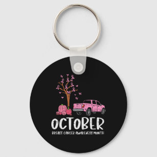 Tree Truck October Breast Cancer Awareness Month G Keychain