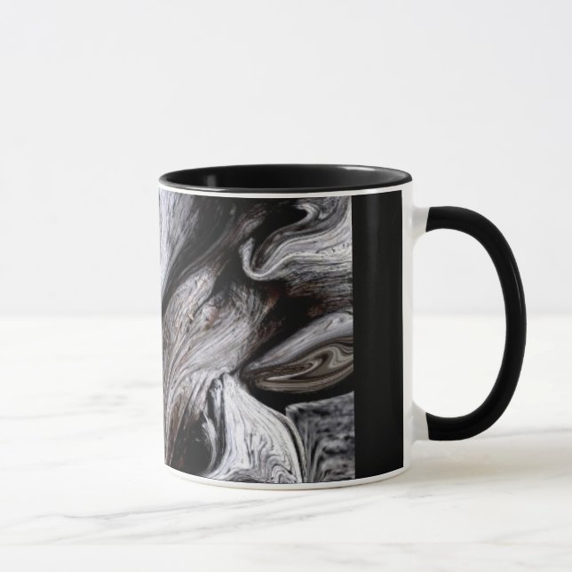 "TREE TRUNK" 11 oz. BLACK RINGER COFFEE MUG (Right)