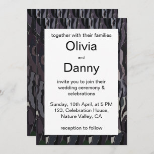 Tree Trunk Background Nature Wedding Invitation