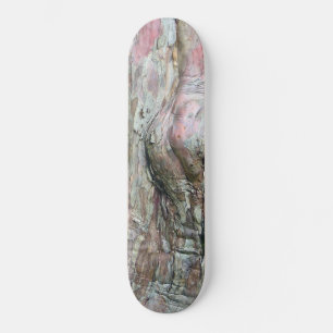 TREE TRUNK BARK/PINK AND GRAY SKATEBOARD