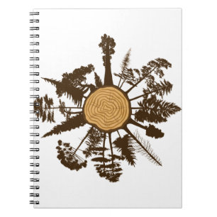 Tree Trunk Cross Section Growth Rings Pine Trees Notebook