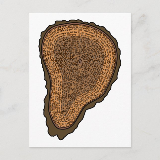 Tree Trunk Cross Section Growth Rings Trees Postcard (Front)