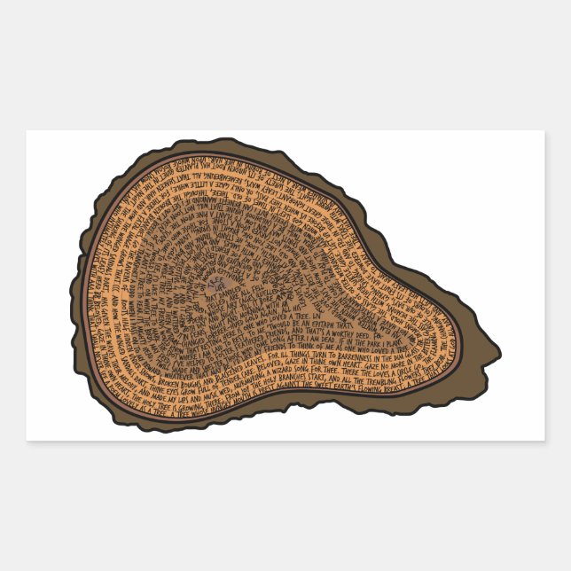 Tree Trunk Cross Section Growth Rings Trees Sticker (Front)