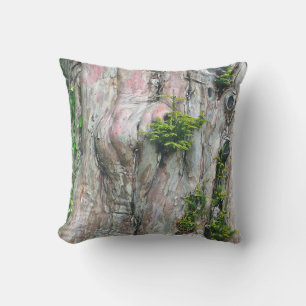 TREE TRUNK, KNOT-HOLES,MOSS OUTDOOR PILLOW
