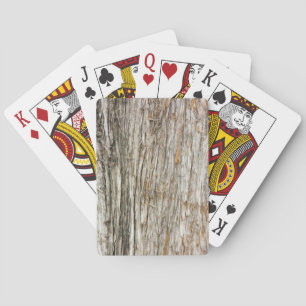 Tree trunk playing cards