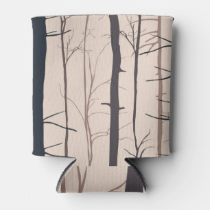 Tree trunks: lifeless forest silhouette. can cooler