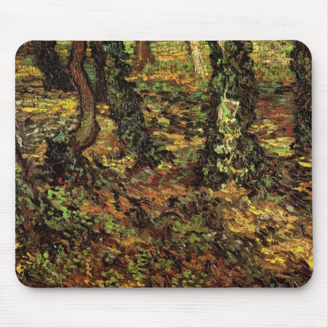 Tree Trunks with Ivy by Vincent van Gogh Mouse Pad (Front)