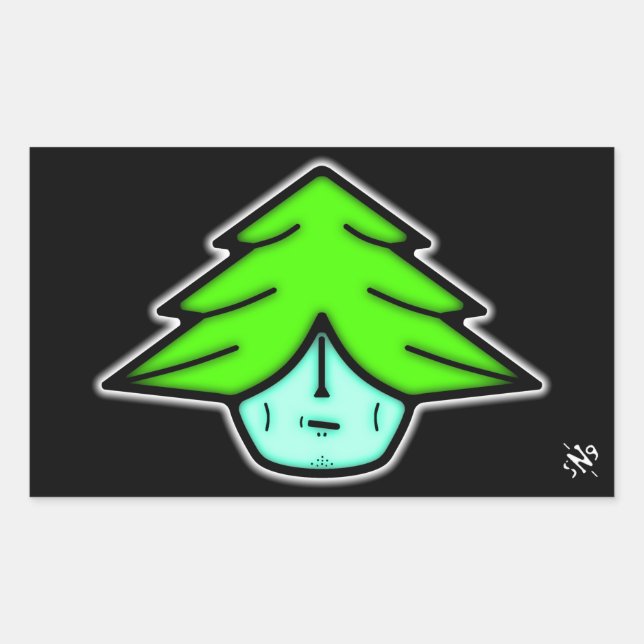 Tree warrior (cartoon like face) v2 sticker (Front)