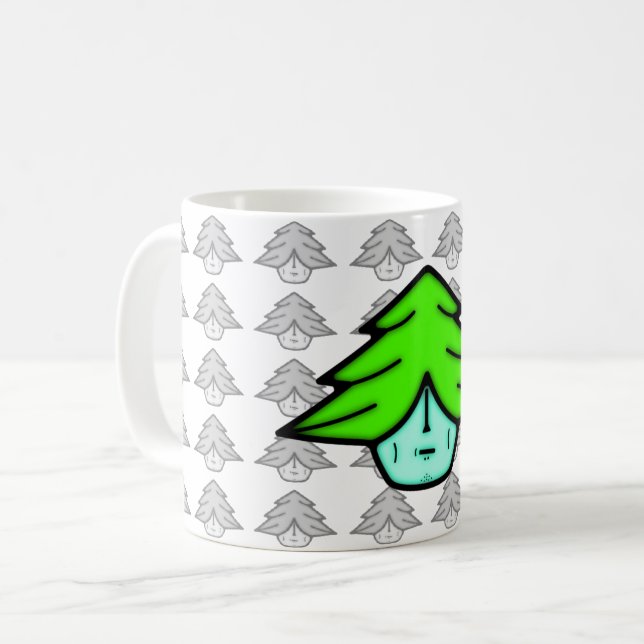Tree Warrior Cartoon Nature Creature Coffee Mug (Front Left)