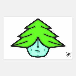 Tree Warrior Cartoon Nature Creature Sticker