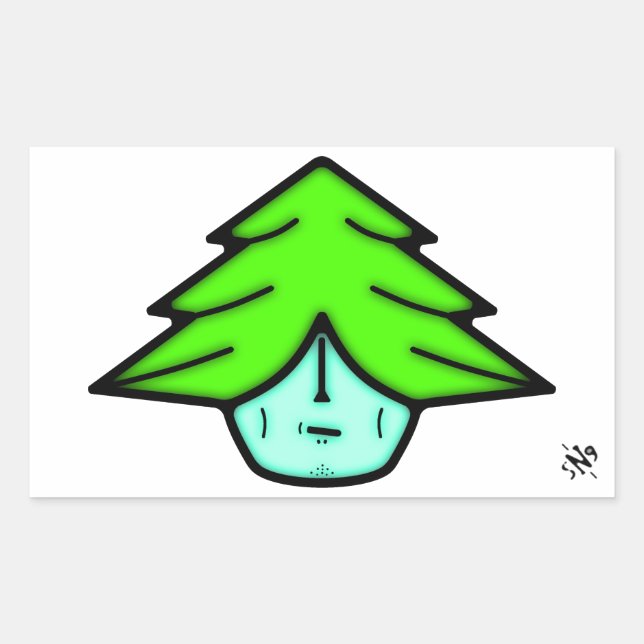 Tree Warrior Cartoon Nature Creature Sticker (Front)