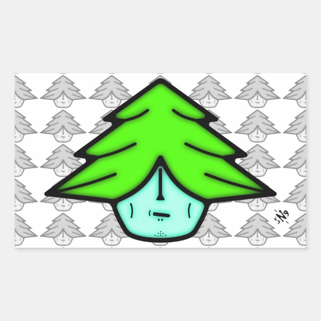 Tree Warrior Cartoon Nature Creature Sticker (Front)