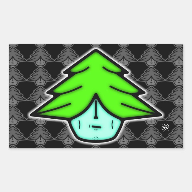 Tree Warrior Cartoon Nature Creature Sticker (Front)