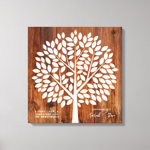 Tree Wedding Guest Book with 130 Leaves