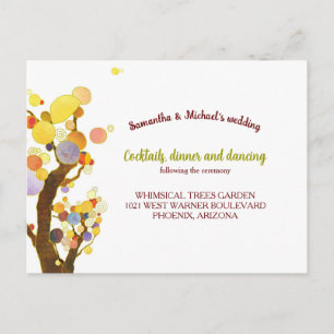 Tree Wedding Reception Itinerary Enclosure Postcard
