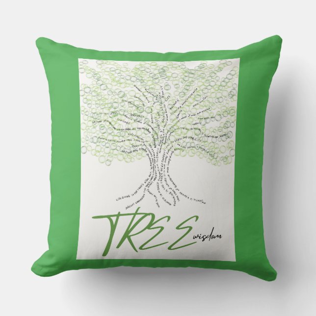 Tree Wisdom Throw Pillow (Front)
