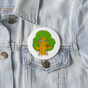 Tree with Forest Animals Cute Nature  3 Inch Round Button
