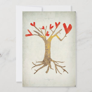 Tree with heart and roots family reunion invite