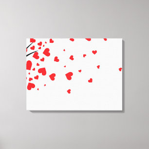 Tree With Heart Leaves Canvas Print
