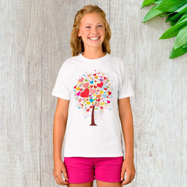 Tree With Heart Shaped Leaves Girls T-Shirt (Creator Uploaded)