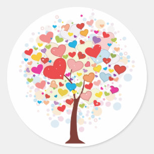 Tree With Heart Shaped Leaves Stickers
