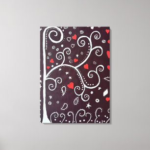 Tree with hearts by Michael Dooley Canvas Print