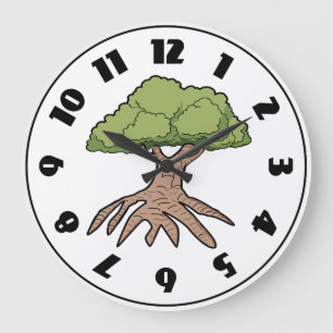 Tree With Long Roots Clock