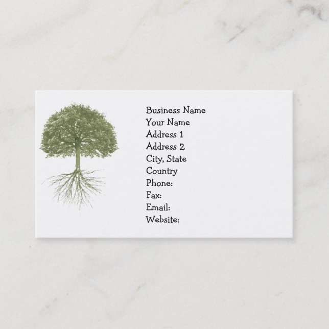 "Tree With Roots" Elegant Business Cards (Front)