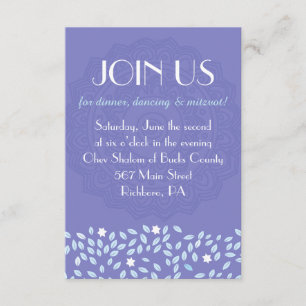 TREE WITH STARS Bat Mitzvah Reception Party Card