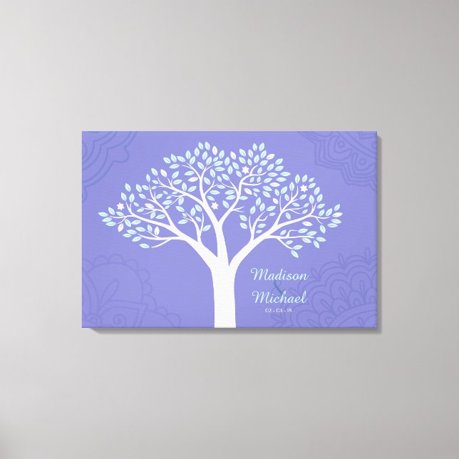 TREE WITH STARS Jewish Wedding Sign-In Board Canvas Print (Front)