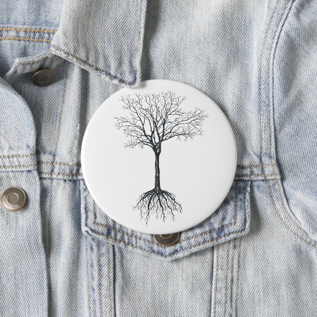 Tree without leaves 4 inch round button (In Situ)