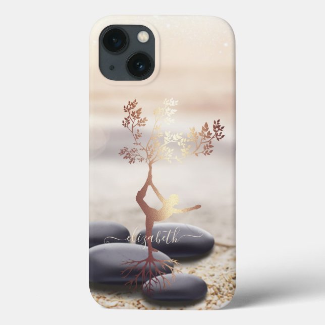  Tree Women Silhouette Zen Stones Case-Mate iPhone Case (Back)