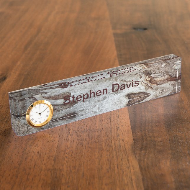 Tree Wood Bark Nameplate (Side)
