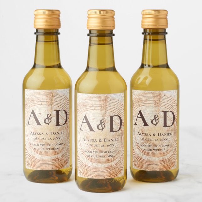 Tree wood bark Personalized Rustic Wedding  Wine Label (Bottles)