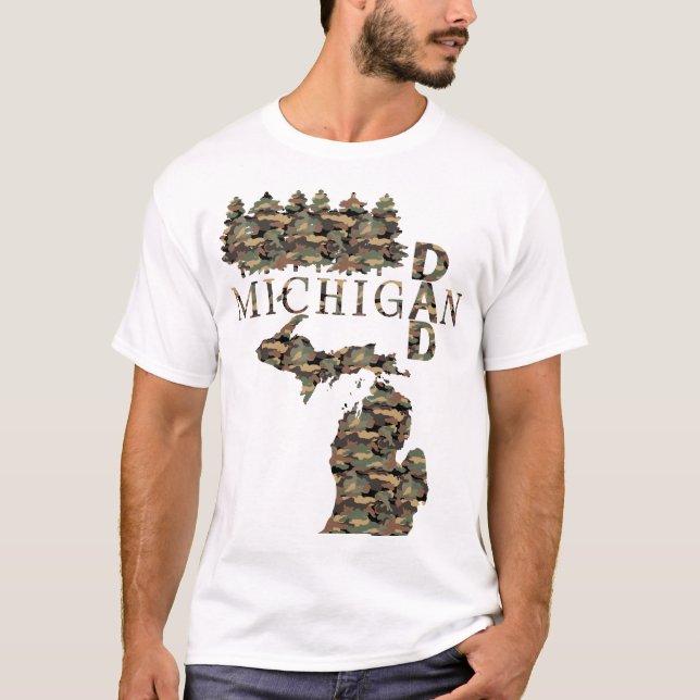 Treebark Michigan Dad | Father's Day Gift T-Shirt (Front)