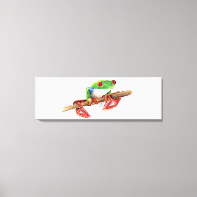Treefrog tree frog cute animal illustration drawin canvas print (Front)