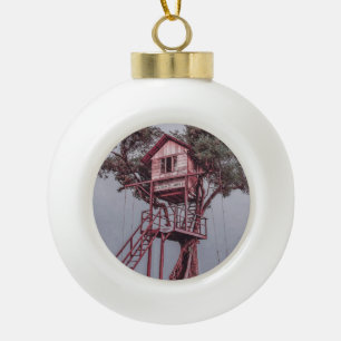Treehouse - Baños, Ecuador Ceramic Ball Christmas Ornament