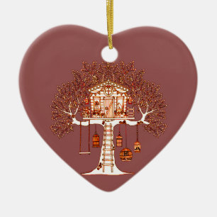 Treehouse Ceramic Ornament
