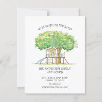 Treehouse Cute Family Moving Announcement