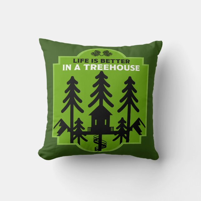 Treehouse Living Throw Pillow (Front)